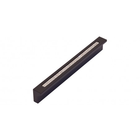 Bar Inset Czech Crystal Pull 96 MM CC - Matte Black