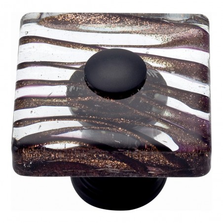 Milkyway Square Glass Knob - Aged Bronze