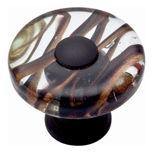 Milkyway Round Glass Knob - Aged Bronze