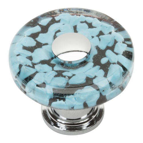 Marine Round Glass Knob - Polished Chrome