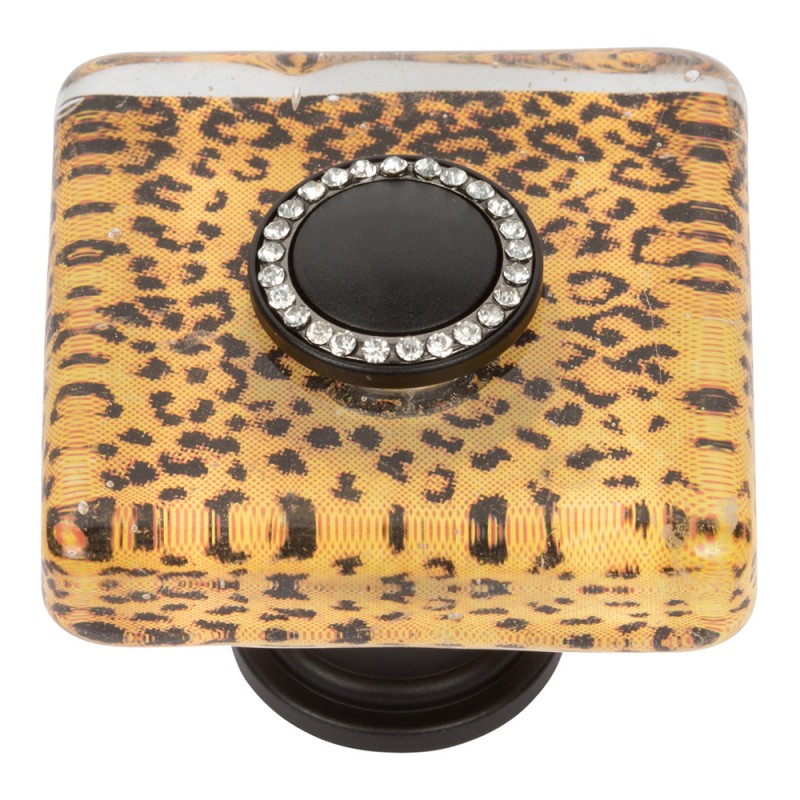 Cheetah SquareGlass Knob - Matte Black