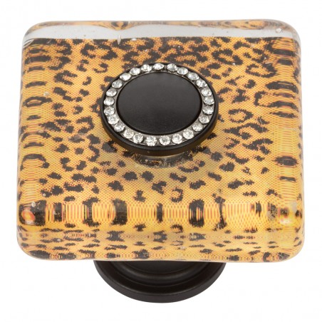 Cheetah SquareGlass Knob - Matte Black