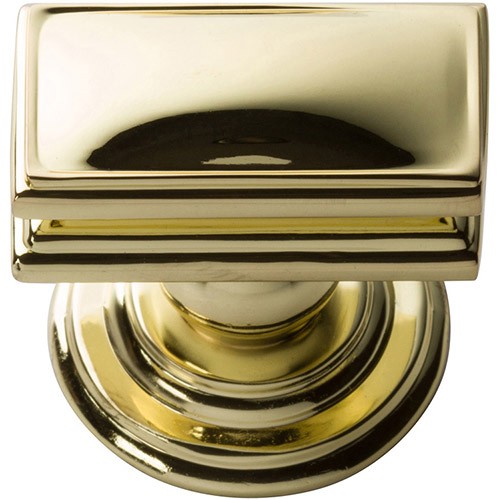 Campaign Rectangle Knob - Polished Brass