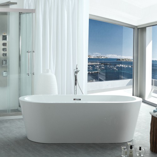 Serenity 59" x 29.5" Freestanding Soaking Bathtub