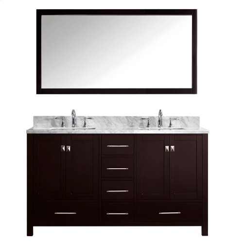 Caroline Avenue 60" Double Bathroom Vanity Cabinet Set in Espresso
