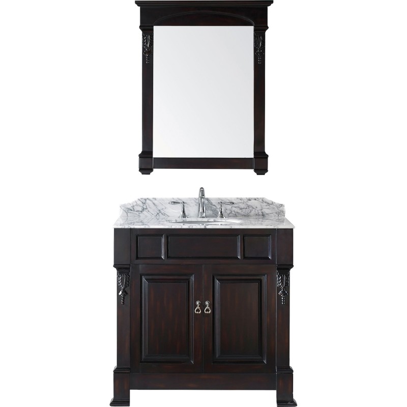 Huntshire 36" Single Bathroom Vanity Cabinet Set in Dark Walnut