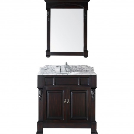 Huntshire 36" Single Bathroom Vanity Cabinet Set in Dark Walnut