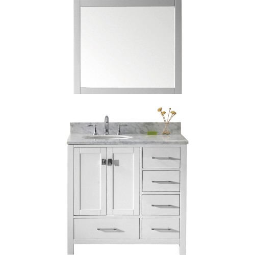 Caroline Avenue 36" Single Bathroom Vanity Cabinet Set in White