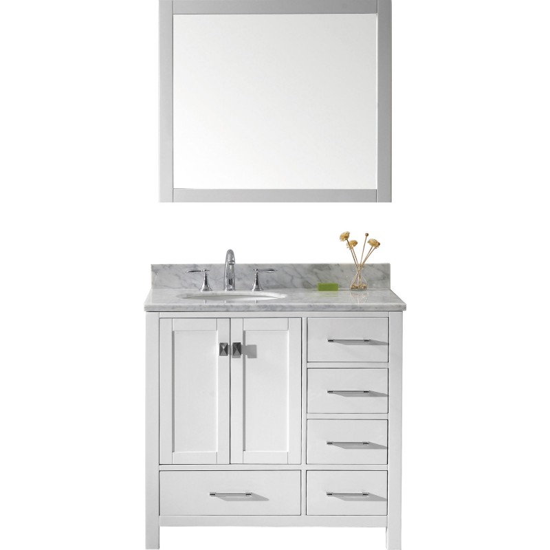 Caroline Avenue 36" Single Bathroom Vanity Cabinet Set in White