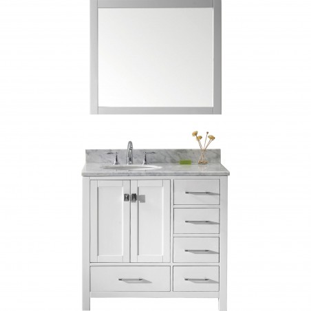 Caroline Avenue 36" Single Bathroom Vanity Cabinet Set in White