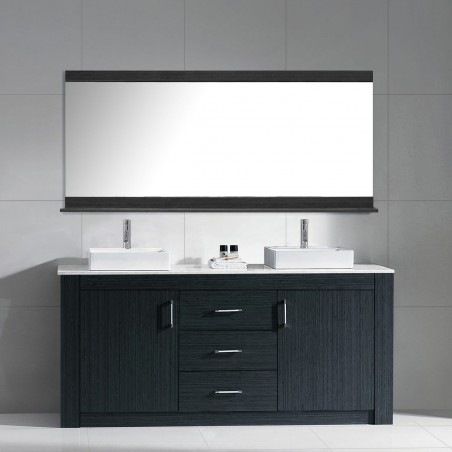 Tavian 60" Double Bathroom Vanity Cabinet Set in Grey