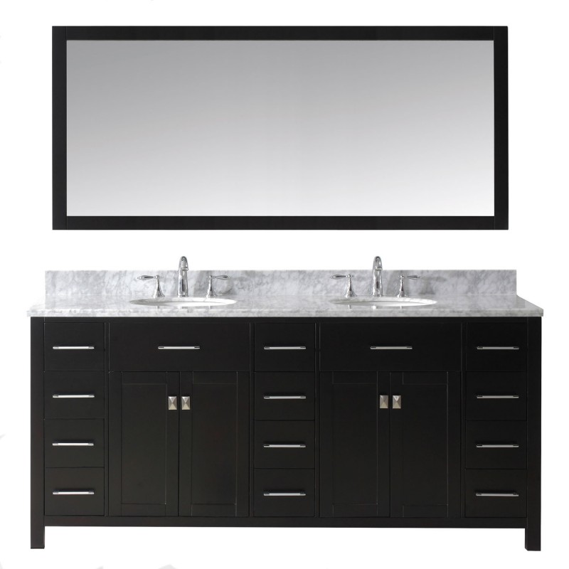 Caroline Parkway 72" Double Bathroom Vanity Cabinet Set in Espresso