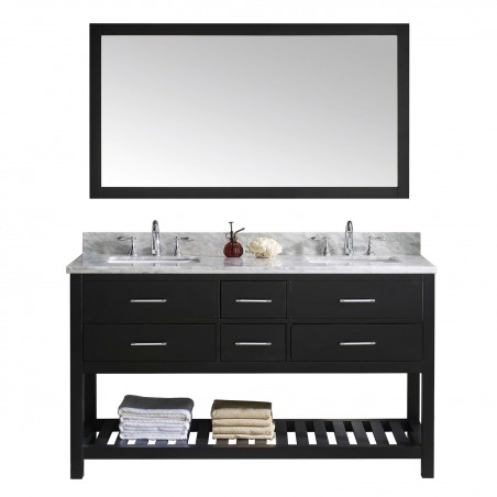 Caroline Estate 60" Double Bathroom Vanity Cabinet Set in Espresso