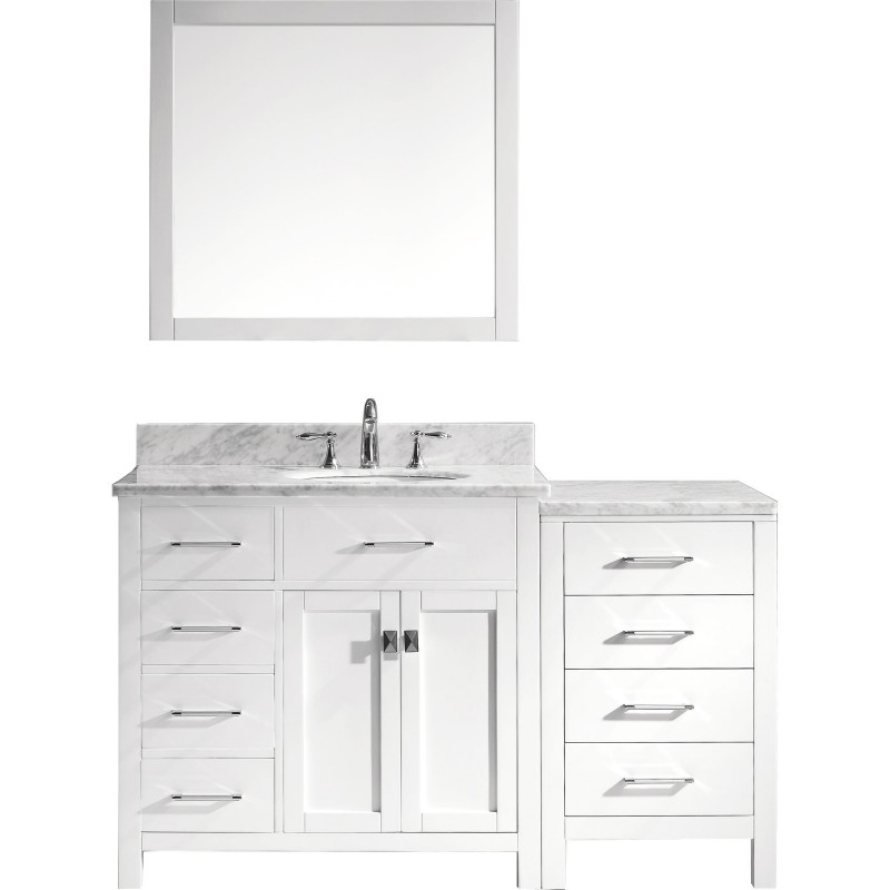 Caroline Parkway 57" Single Bathroom Vanity Cabinet Set in White