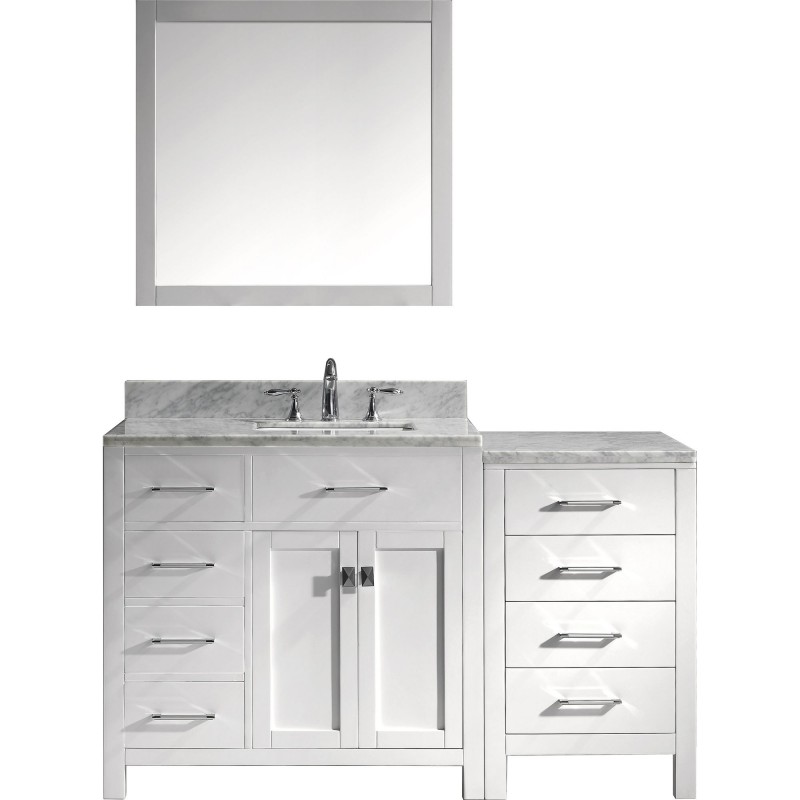 Caroline Parkway 57" Single Bathroom Vanity Cabinet Set in White