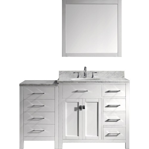 Caroline Parkway 57" Single Bathroom Vanity Cabinet Set in White
