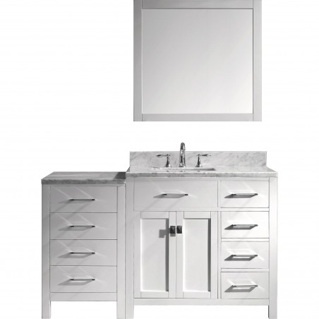 Caroline Parkway 57" Single Bathroom Vanity Cabinet Set in White