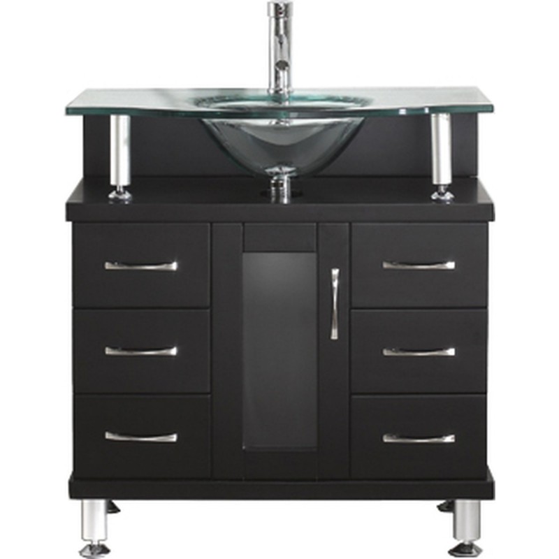 Vincente 32" Single Bathroom Vanity Cabinet in Espresso