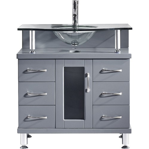 Vincente 32" Single Bathroom Vanity Cabinet in Grey