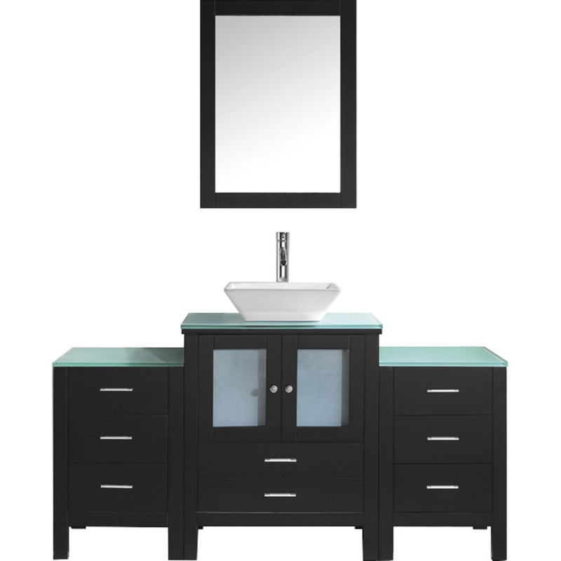 Brentford 63" Single Bathroom Vanity Cabinet Set in Espresso