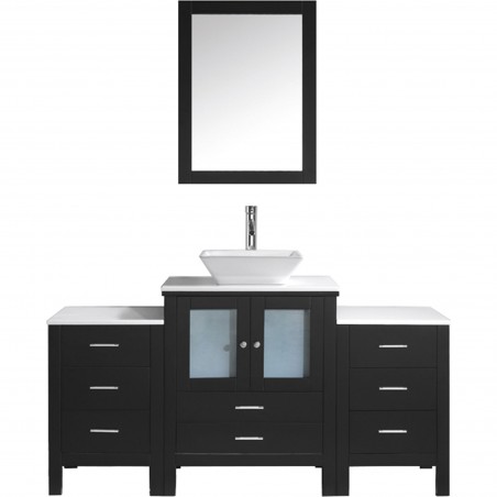 Brentford 63" Single Bathroom Vanity Cabinet Set in Espresso