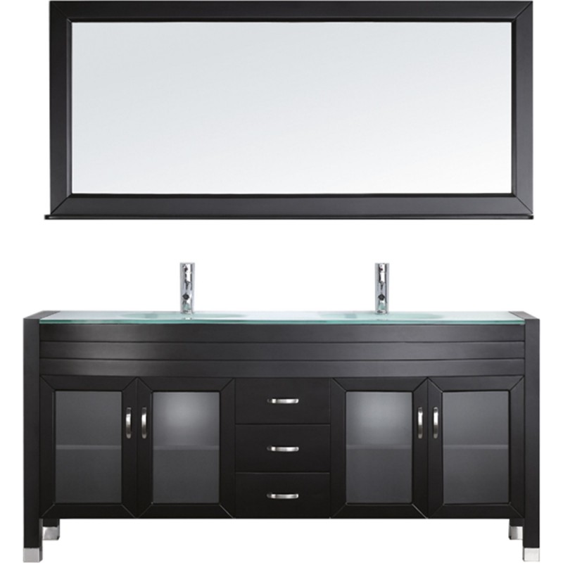 Ava 71" Double Bathroom Vanity Cabinet Set in Espresso