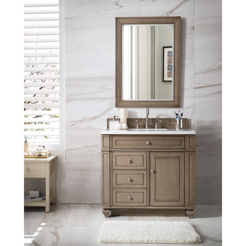 Bristol 36" Single Vanity, White Washed Walnut