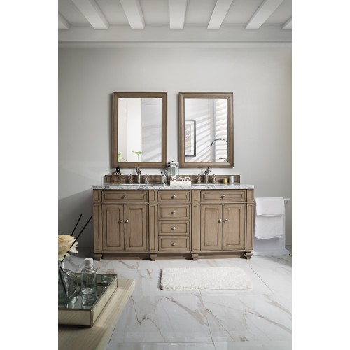 Bristol 72" Double Vanity, White Washed Walnut