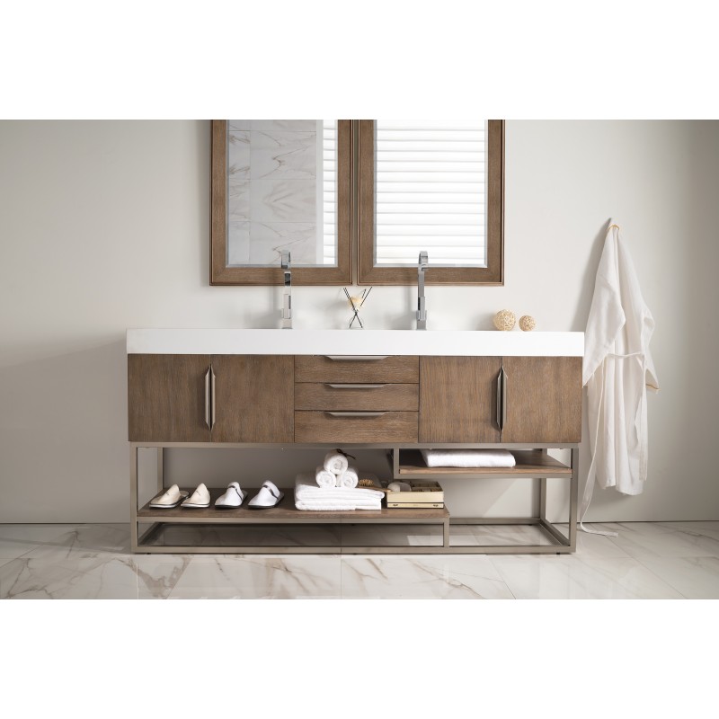 Columbia 72" Double Vanity, Latte Oak