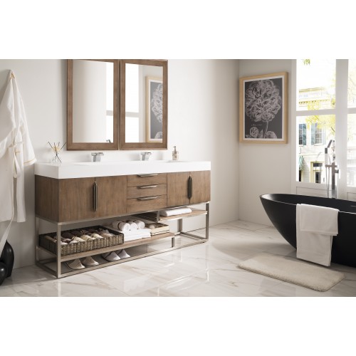 Columbia 72" Double Vanity, Latte Oak