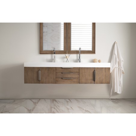 Mercer Island 72" Double Vanity, Latte Oak