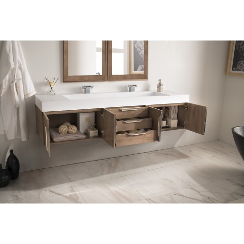 Mercer Island 72" Double Vanity, Latte Oak