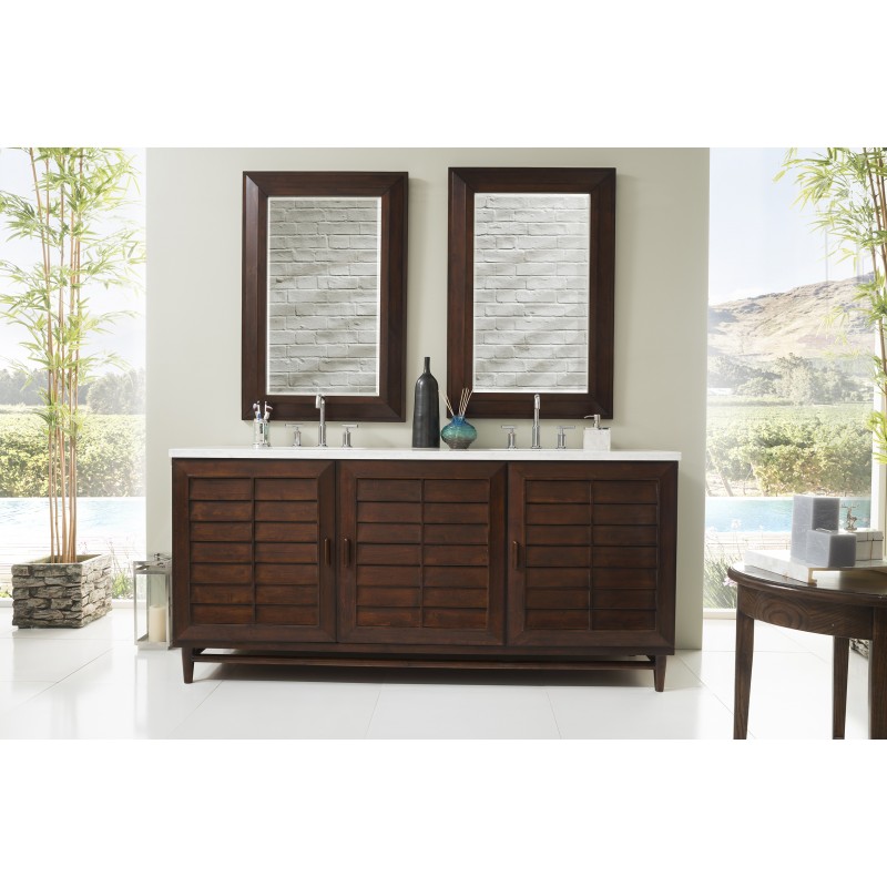 Portland 72" Double Vanity, Burnished Mahogany