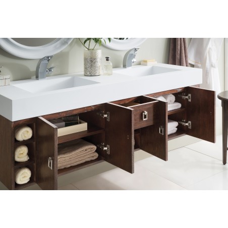 Tiburon 59" Double Vanity, Coffee Oak