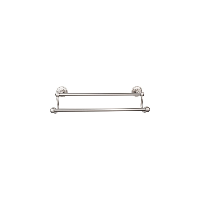 Edwardian Bath 18" Double Towel Bar Brushed Satin Nickel Beaded Backplate