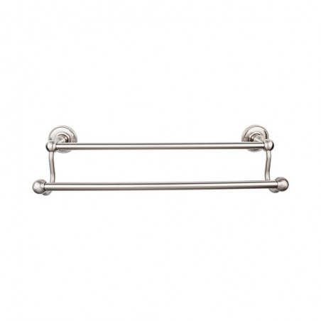 Edwardian Bath 18" Double Towel Bar Brushed Satin Nickel Beaded Backplate