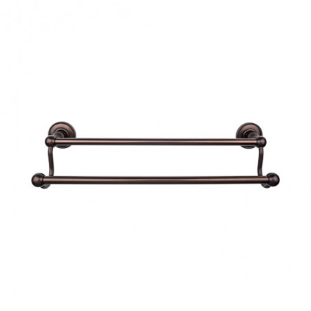 Edwardian Bath 18" Double Towel Bar Oil Rubbed Bronze Beaded Backplate