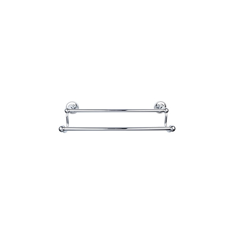 Edwardian Bath 24" Double Towel Bar Polished Chrome Beaded Backplate