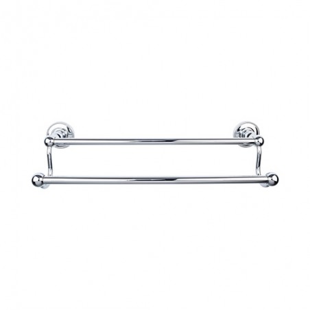 Edwardian Bath 24" Double Towel Bar Polished Chrome Beaded Backplate