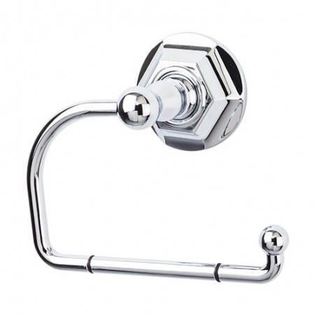 Edwardian Bath Tissue Hook Polished Chrome Hex Backplate