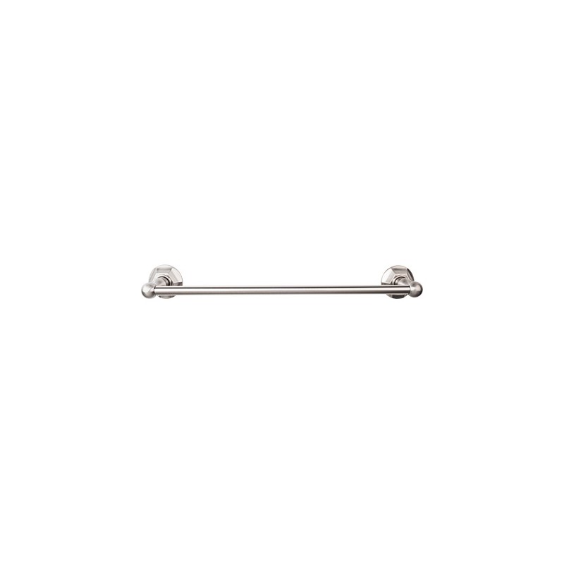 Edwardian Bath 18" Single Towel Bar Brushed Satin Nickel Hex Backplate