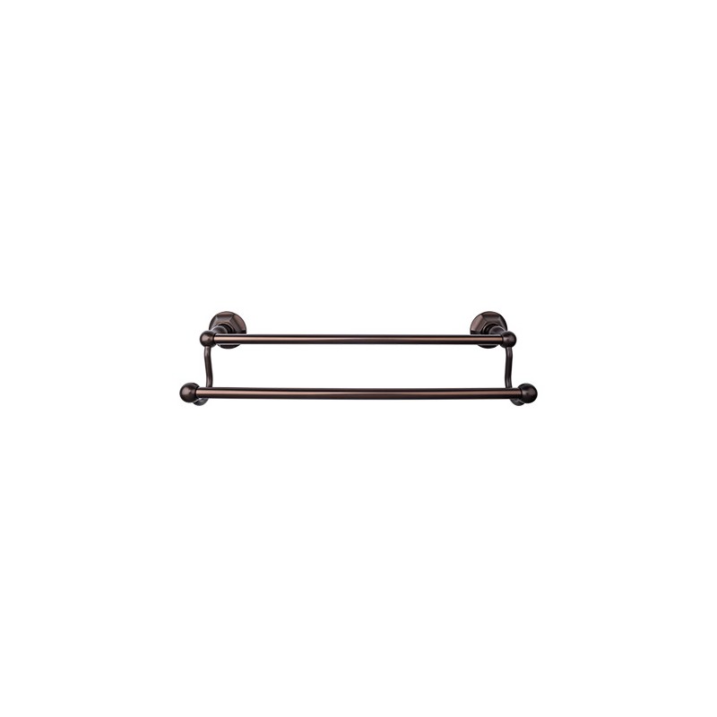 Edwardian Bath 18" Double Towel Bar Oil Rubbed Bronze Hex Backplate