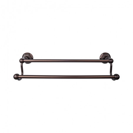 Edwardian Bath 18" Double Towel Bar Oil Rubbed Bronze Hex Backplate