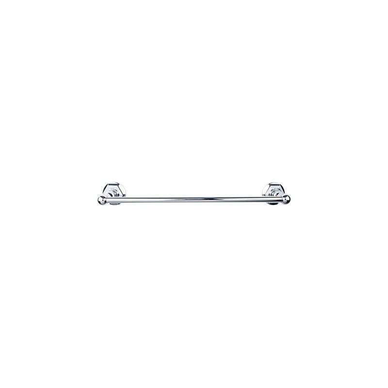 Edwardian Bath 24" Single Towel Bar Polished Chrome Hex Backplate