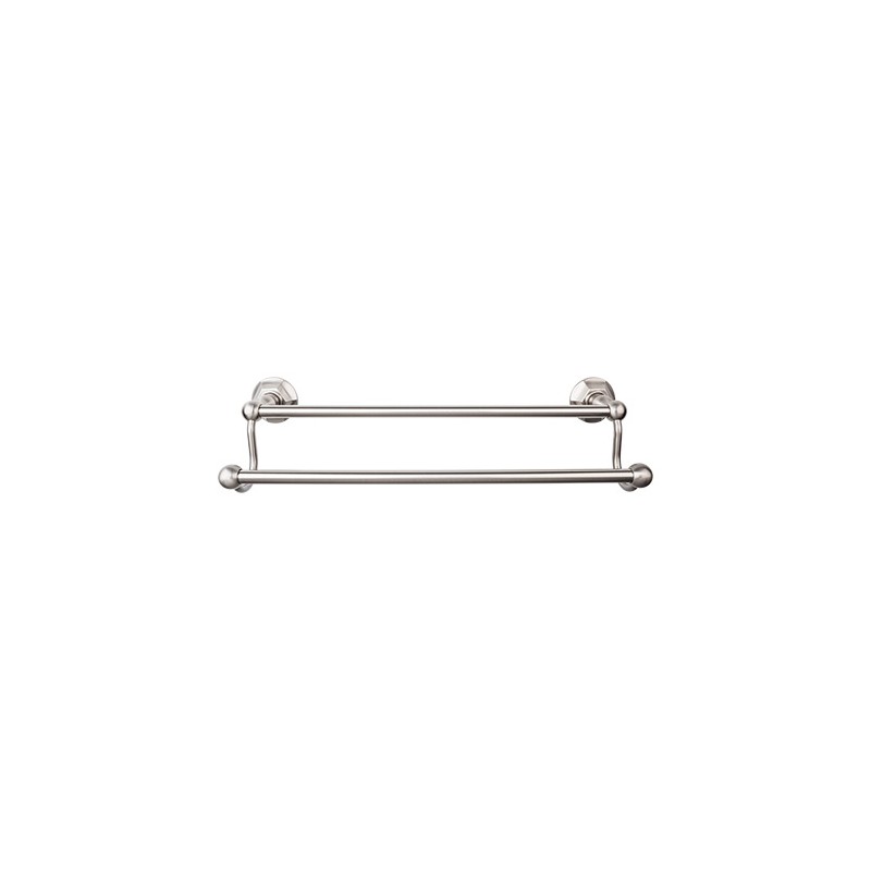 Edwardian Bath 24" Double Towel Bar Brushed Satin Nickel Hex Backplate