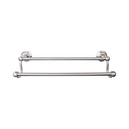 Edwardian Bath 24" Double Towel Bar Brushed Satin Nickel Hex Backplate