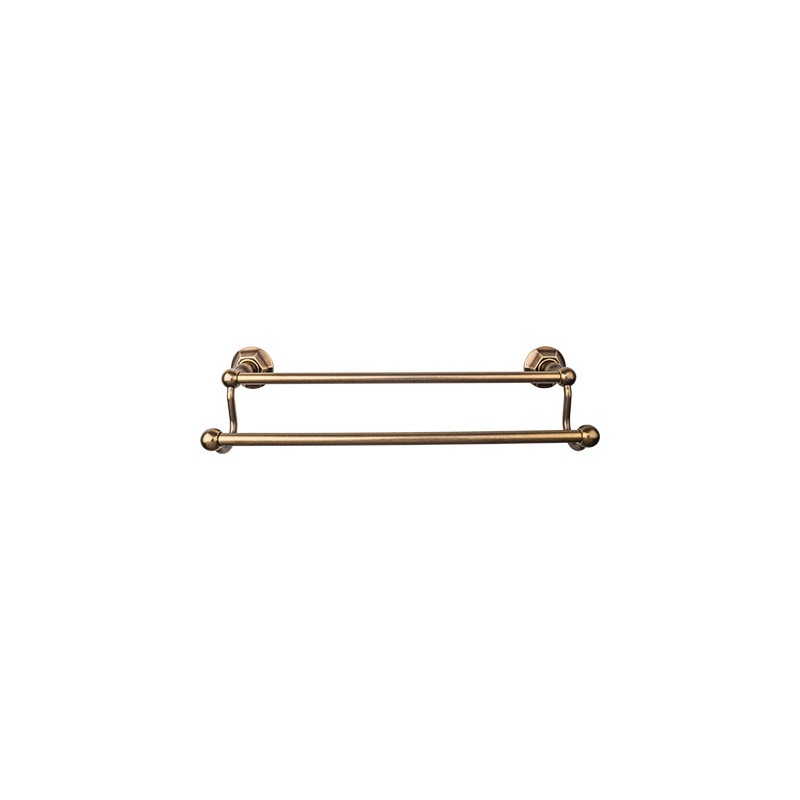 Edwardian Bath 24" Double Towel Bar German Bronze Hex Backplate