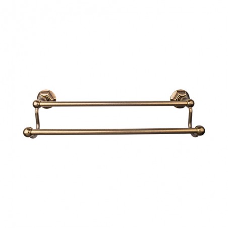 Edwardian Bath 24" Double Towel Bar German Bronze Hex Backplate