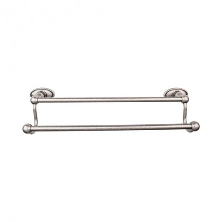 Edwardian Bath 18" Double Towel Bar Antique Pewter Oval Backplate