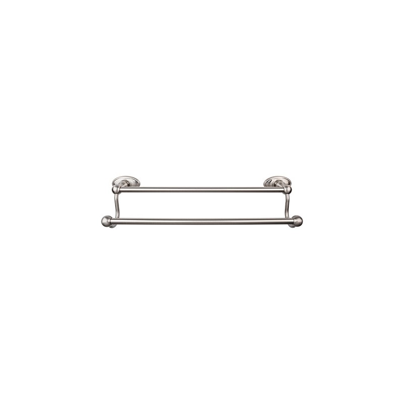 Edwardian Bath 18" Double Towel Bar Brushed Satin Nickel Oval Backplate